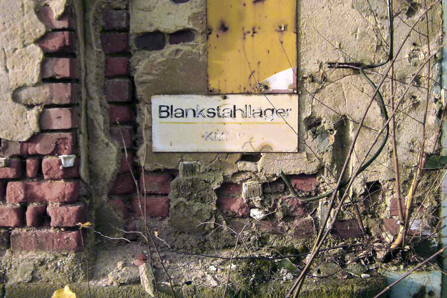 Hinweisschild Blankstahllager