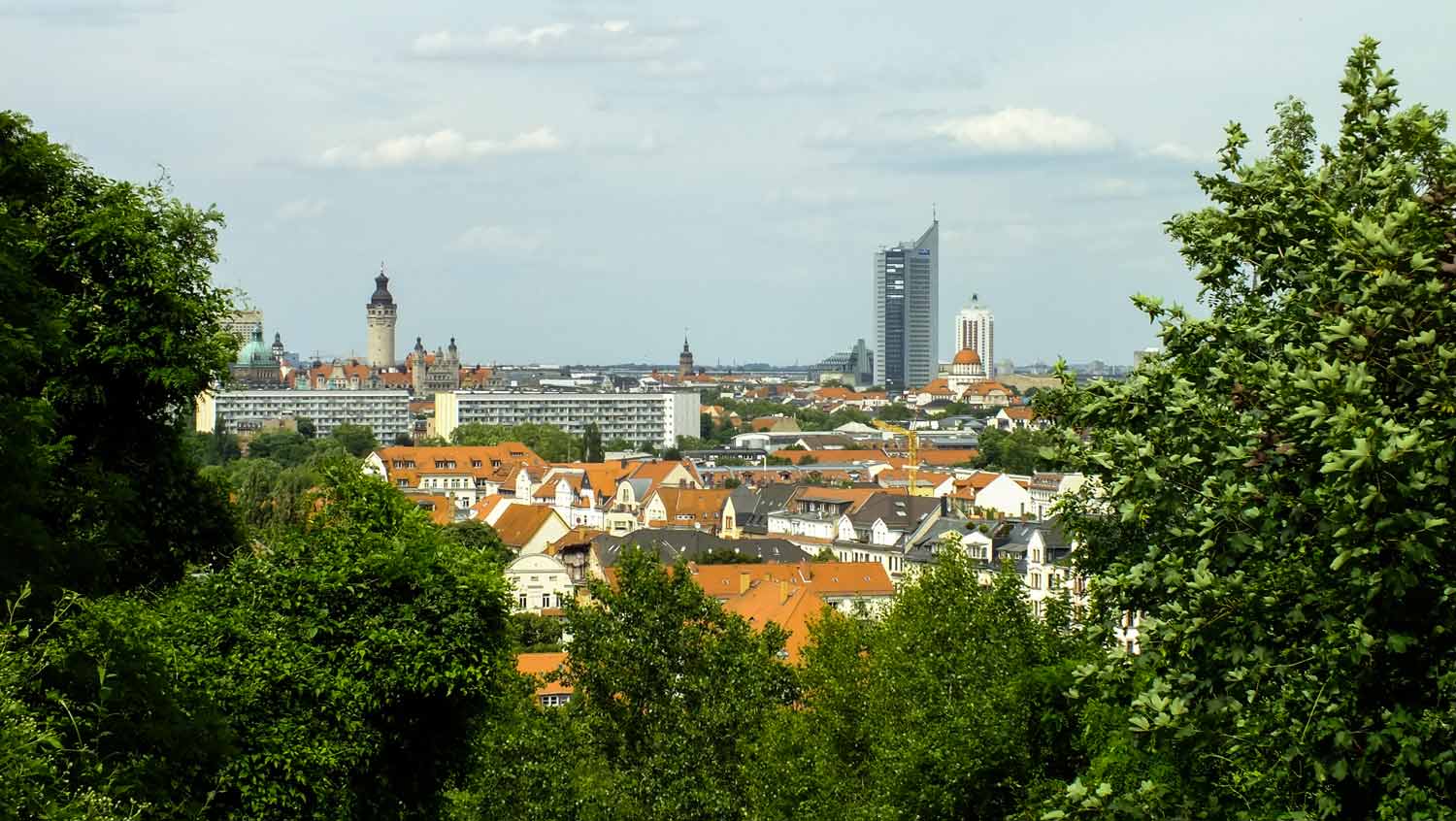 Blick vom Fockeberg auf Leipzigs Innenstadt