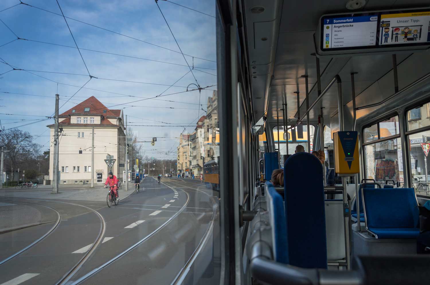 Leere Straßenbahn