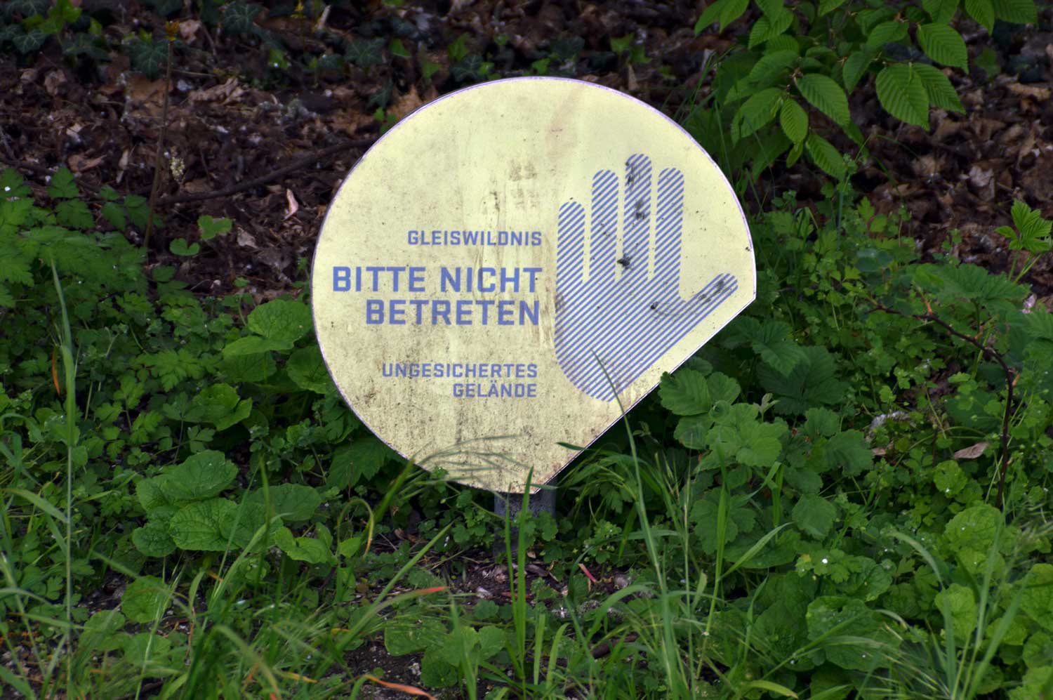 Verbotsschild in Stadtpark