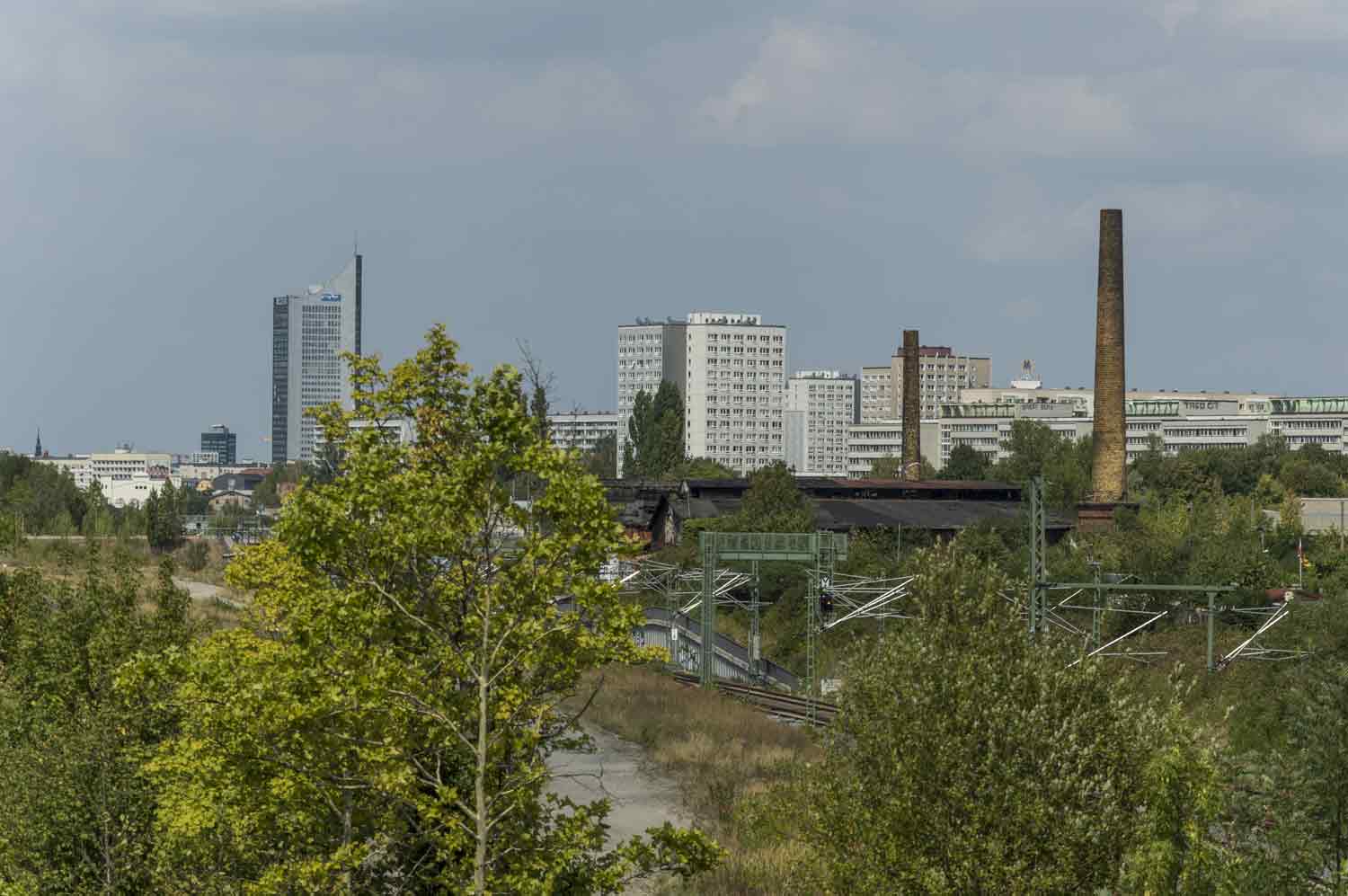 Schornstein in Stadtlandschaft